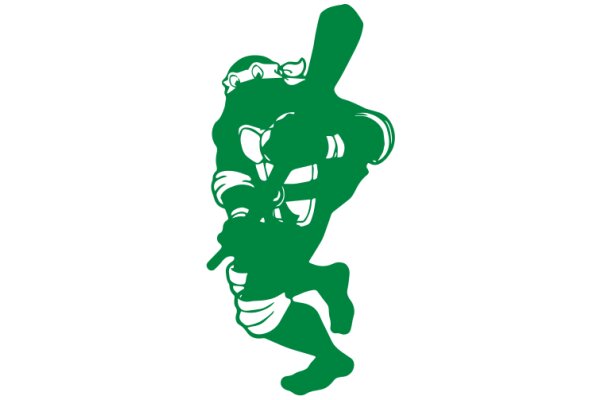 A Silhouette of a Baseball Player in Green