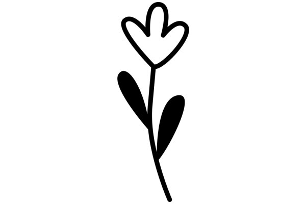 Simplistic Line Drawing of a Flower