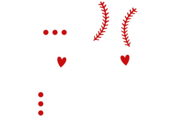 Simplistic Red Baseball Symbols on White Background