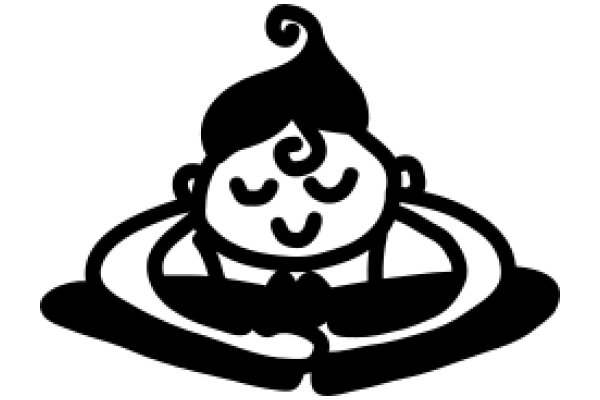 A Whimsical Illustration of a Smiling Character in a Meditative Pose