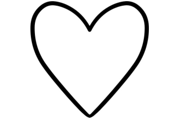 Simplistic Black Line Heart Symbol