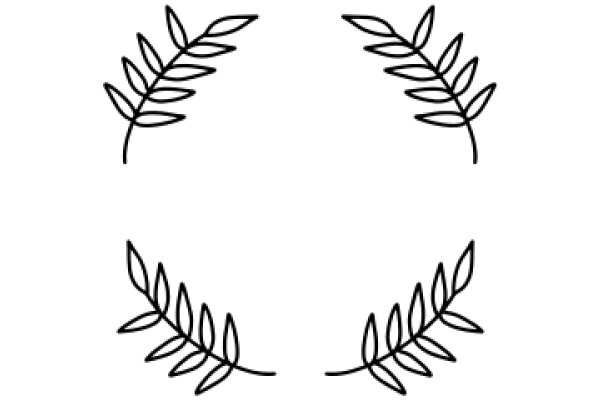 Simplistic Drawing of a Leafy Branch