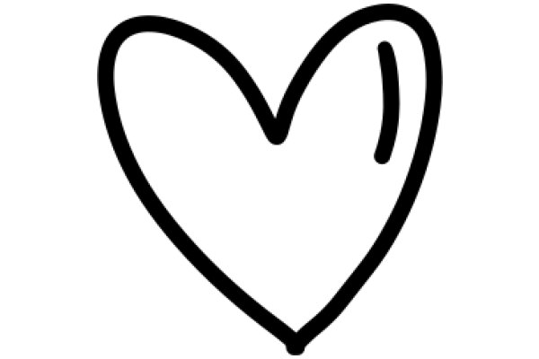 A Simple Line Drawing of a Heart