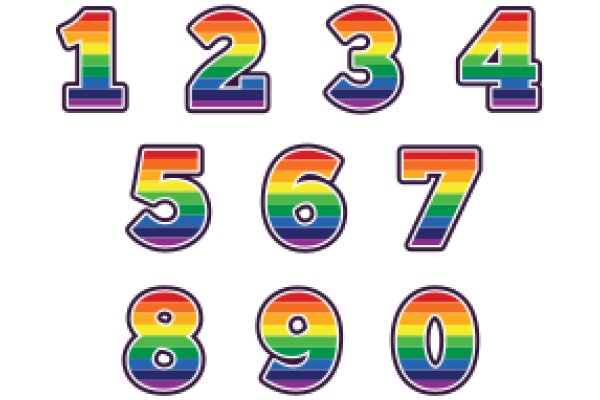 Vibrant Rainbow Numbers: A Colorful Mathematical Display