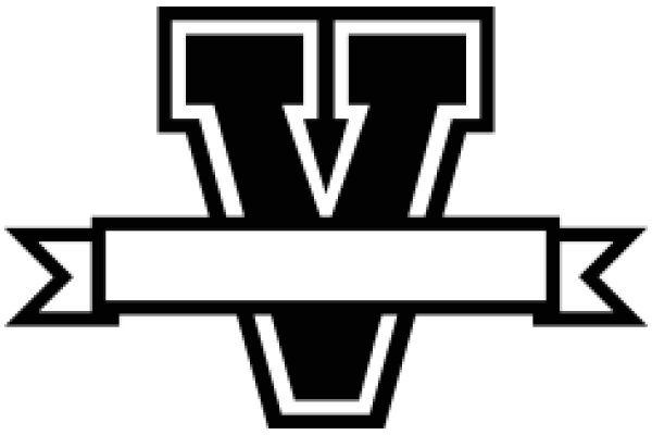 Stylized Logo of a V-Shaped Design with a Banner