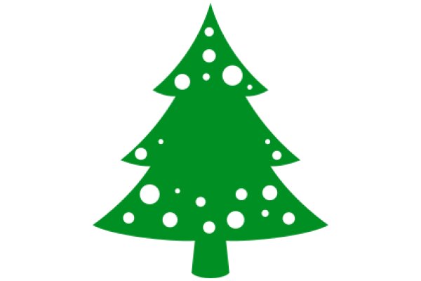 Simplistic Christmas Tree Icon with White Dots