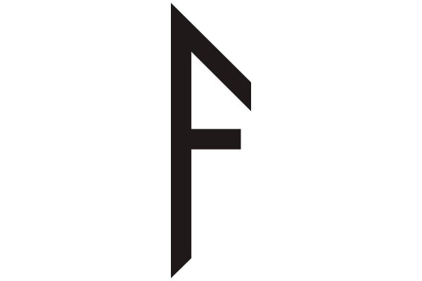 Stylized Black Letter 'F' on a White Background