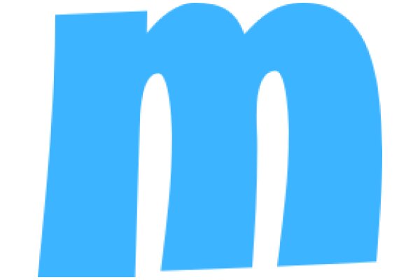 Stylized Blue Letter 'M' with a Curved Stem