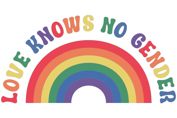 Vibrant Rainbow Logo with the Message 'Love Knows No Gender'