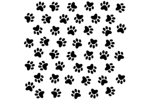 A Pattern of Black Paw Prints on a White Background