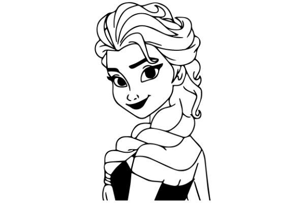 Stylized Portrait of a Female Character with Blonde Hair and a Smile