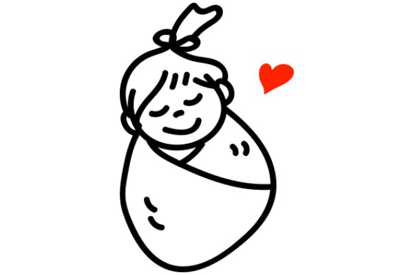 A Whimsical Illustration of a Smiling Character with a Heart in the Background