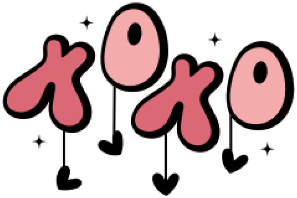 Whimsical Pink XO's with Heart-shaped Stems