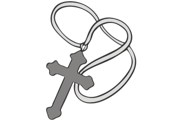 A Simple, Illustration of a Cross and Rope