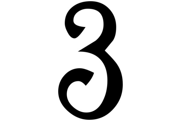 Simplistic Logo of the Number Three