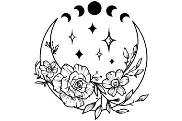 Moonlit Garden: A Floral Tattoo Design