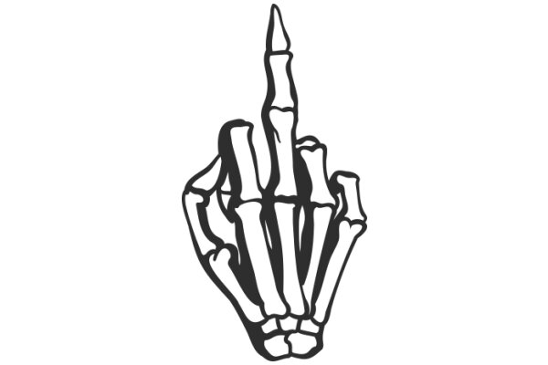 A Cartoon Illustration of a Skeleton with a Middle Finger Raised