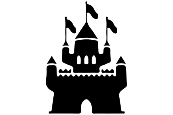 A Silhouette of a Castle with Flags