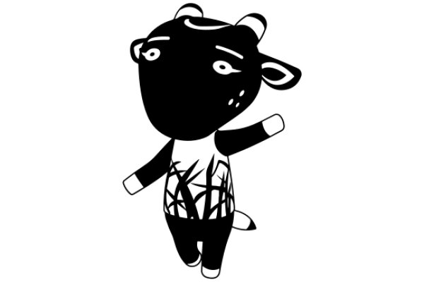 A Stylish Illustration of a Cow with a Unique Design