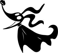 Stylized Black and White Illustration of a Whale-like Creature