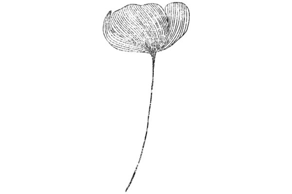 Elegant Line Drawing of a Flower