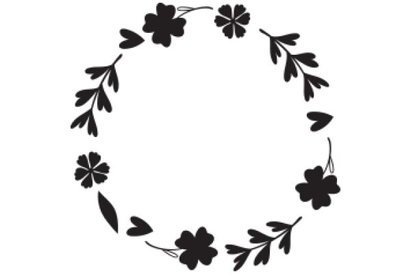 Black Floral Wreath Design