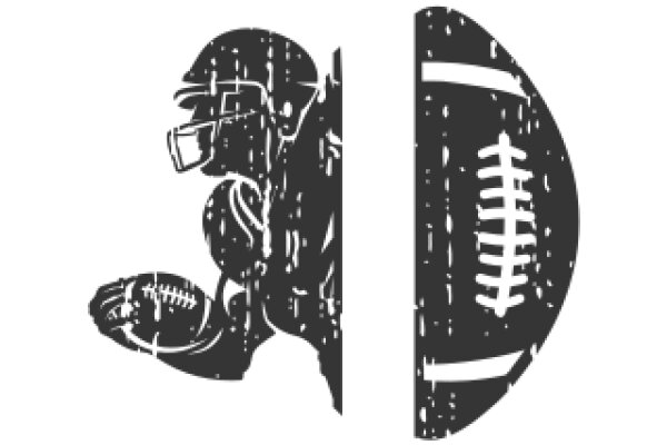 A Silhouette of a Football Player and a Football