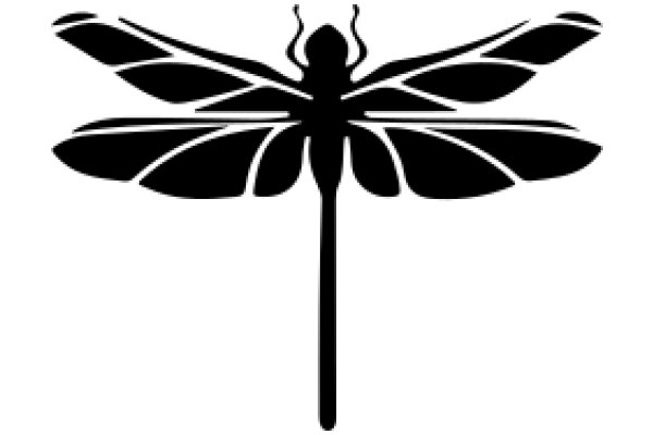 Stylized Black Dragonfly Silhouette