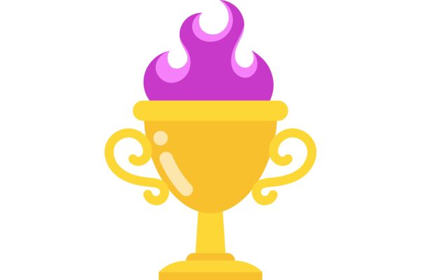 Vibrant Trophy with a Purple Flame Top