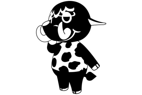 A Playful Illustration of a Cow-like Character