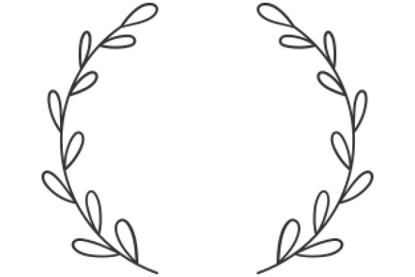 Simplistic Black Line Art of a Laurel Wreath