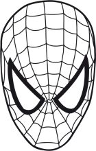 Simplified Spider-Man Icon: A Black and White Illustration