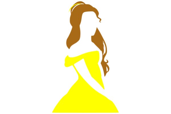 A Stylized Portrait of a Woman in a Yellow Dress