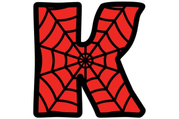 Vibrant Red Spider Web Letter K