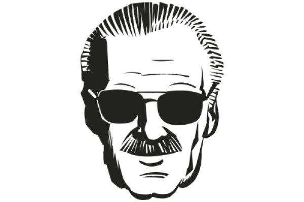 Stylish Icon of a Man in Sunglasses and a Mustache