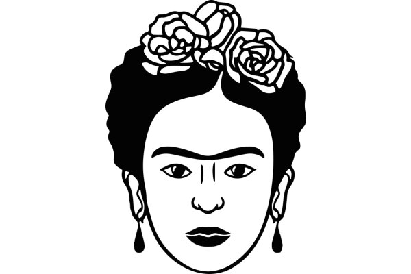 Stylized Portrait of a Woman with a Flower in Her Hair