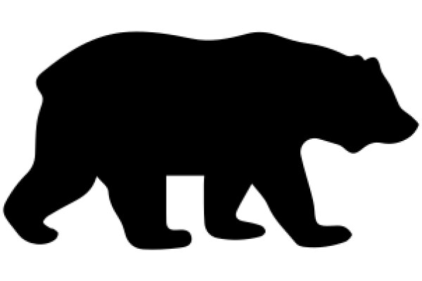 A Silhouette of a Bear on a White Background