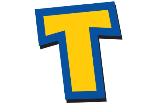 Vibrant Blue and Yellow T Logo on a White Background