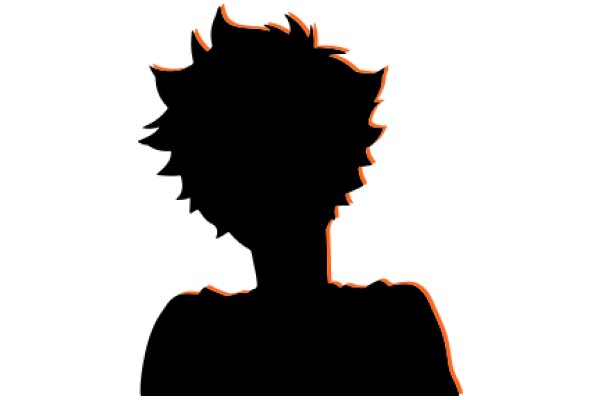 Silhouette of a Person with Orange Outline