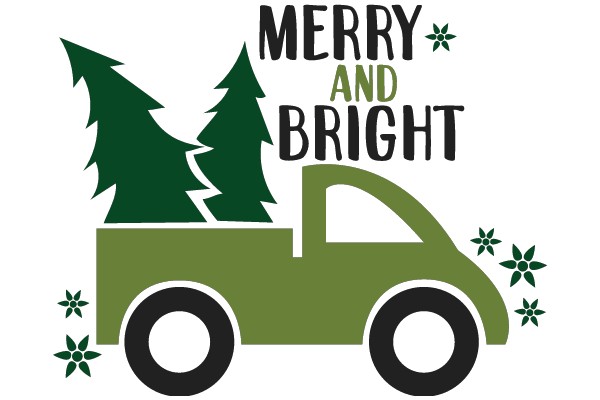 Merry and Bright: A Festive Truck Illustration