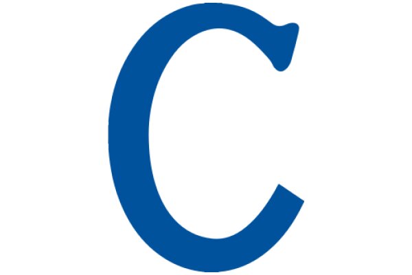 Stylized Blue Letter 'C' on a White Background