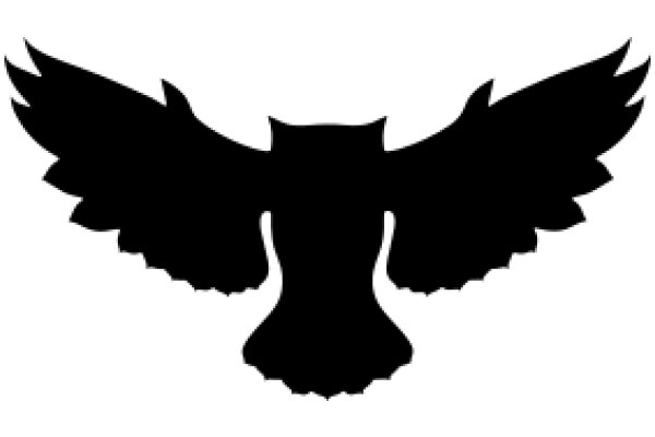 Stylized Black Silhouette of a Bird in Flight