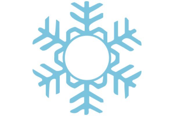 Stylized Blue Snowflake with a White Center