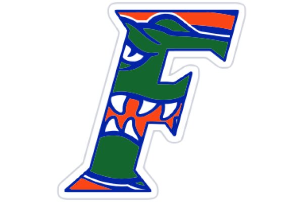 Vibrant Alligator Logo with a Stylized Letter 'F'