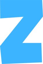 Stylized Blue Letter 'Z' on a White Background