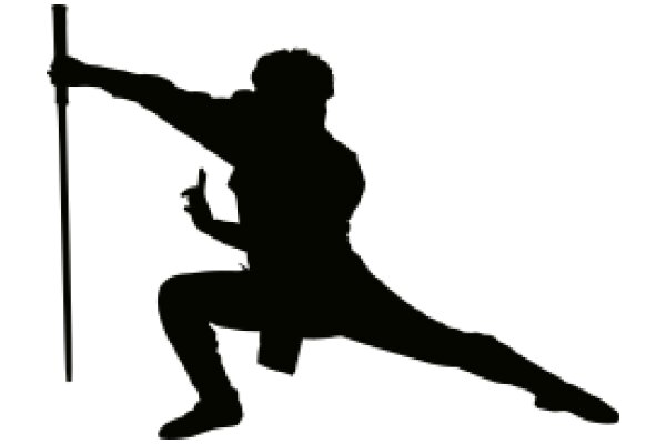 Silhouette of a Martial Artist in Action