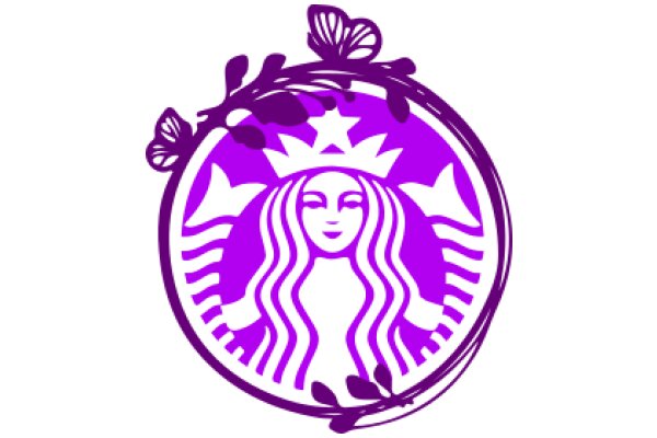 Stylized Starbucks Logo with Purple and White Design