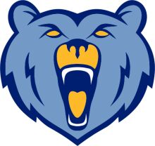 Vibrant Blue Bear Logo with Open Mouth