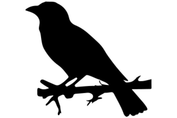 Silhouette of a Bird Perched on a Branch