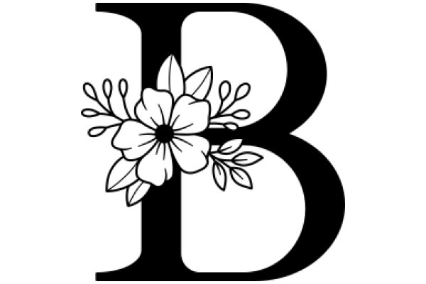 Stylized Letter B with Floral Design